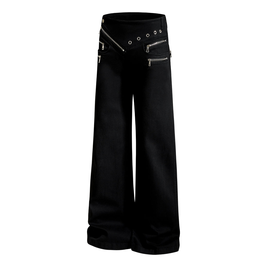 3-6-5.shop Zipper Detail Flared Pants