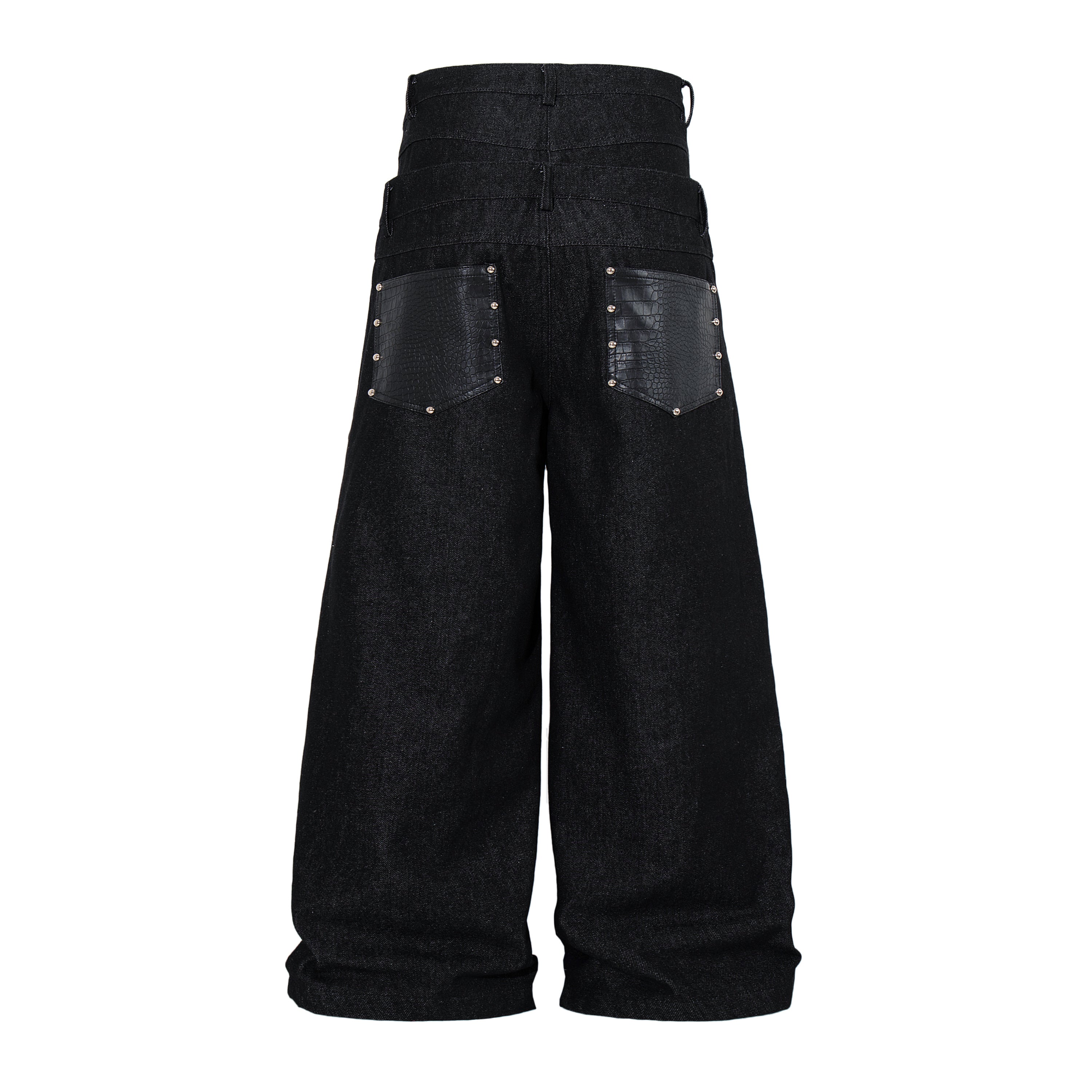 3-6-5.shop Wide Leg Button Fly Denim Pants