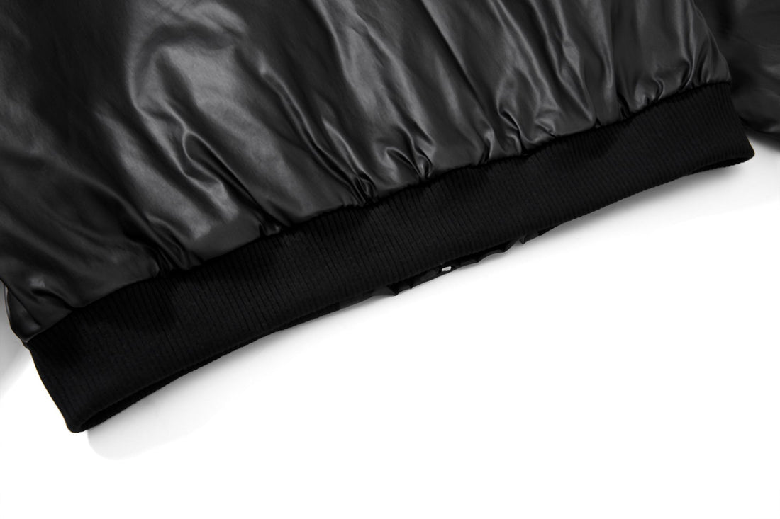 3-6-5.shop Dual-Zip PU Bomber Jacket