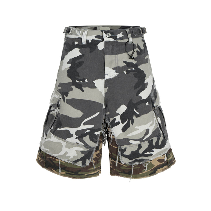 3-6-5.shop Layered Camo Cargo Shorts