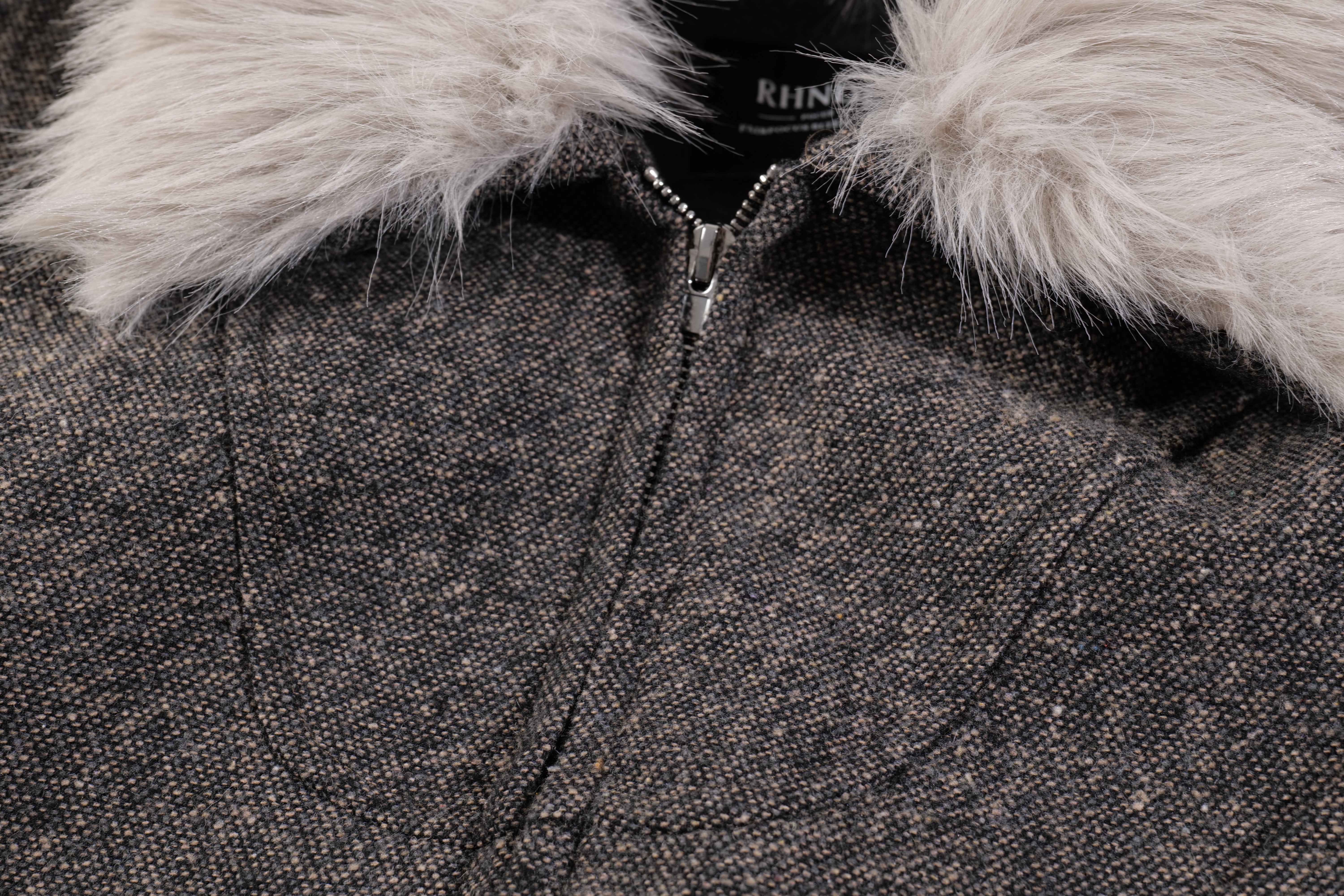 3-6-5.shop Faux-Fur Collar Wool-Blend Jacket