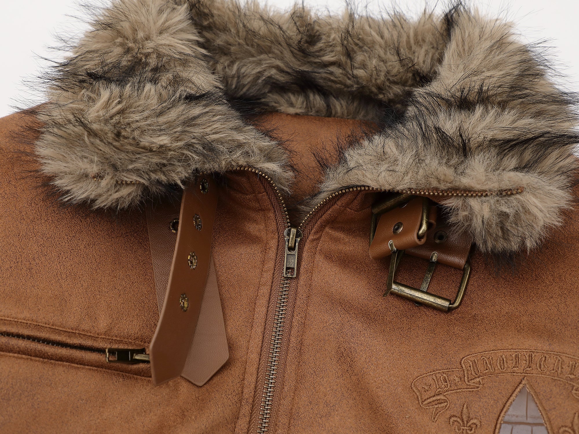 3-6-5.shop Fur-Collar Buckle Jacket