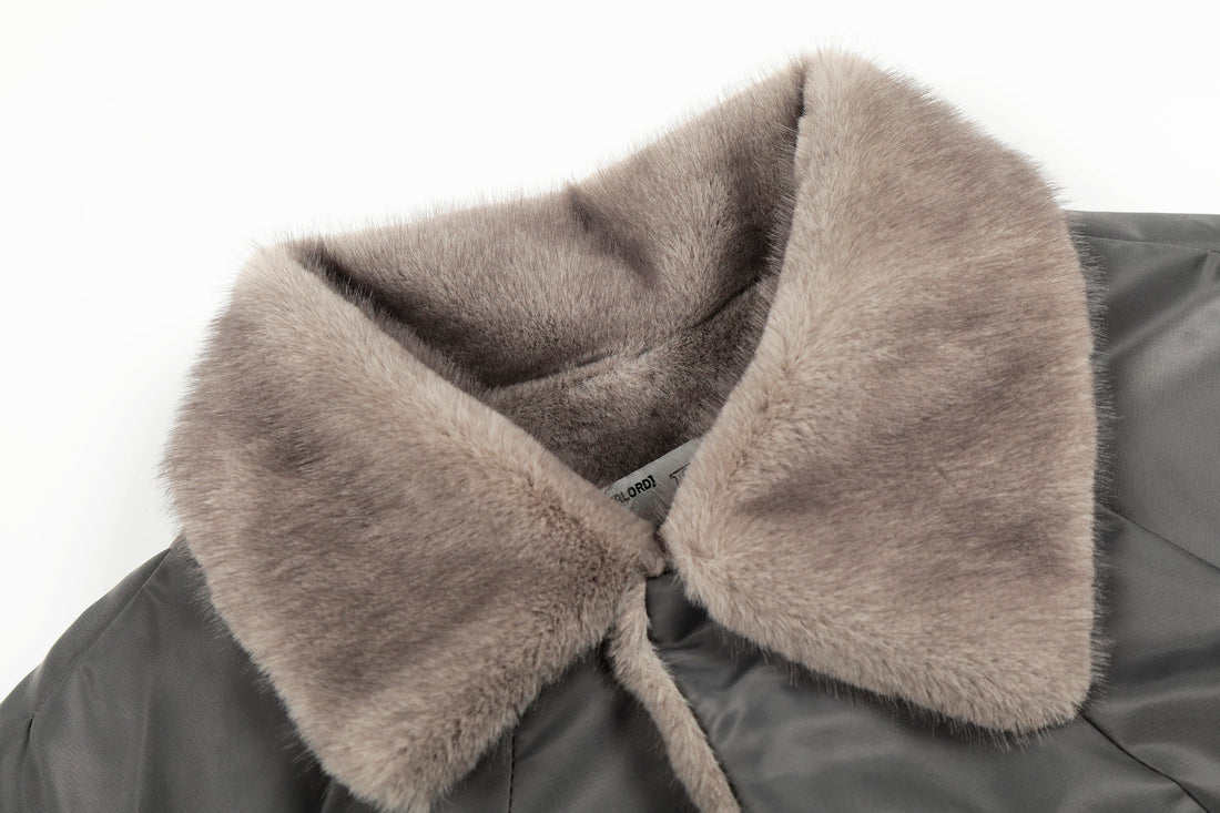3-6-5.shop Faux Fur Collar Nylon Jacket