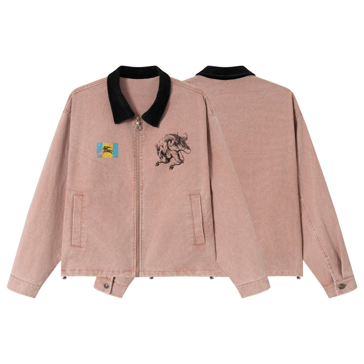 3-6-5.shop Washed Zip-Up Jacket
