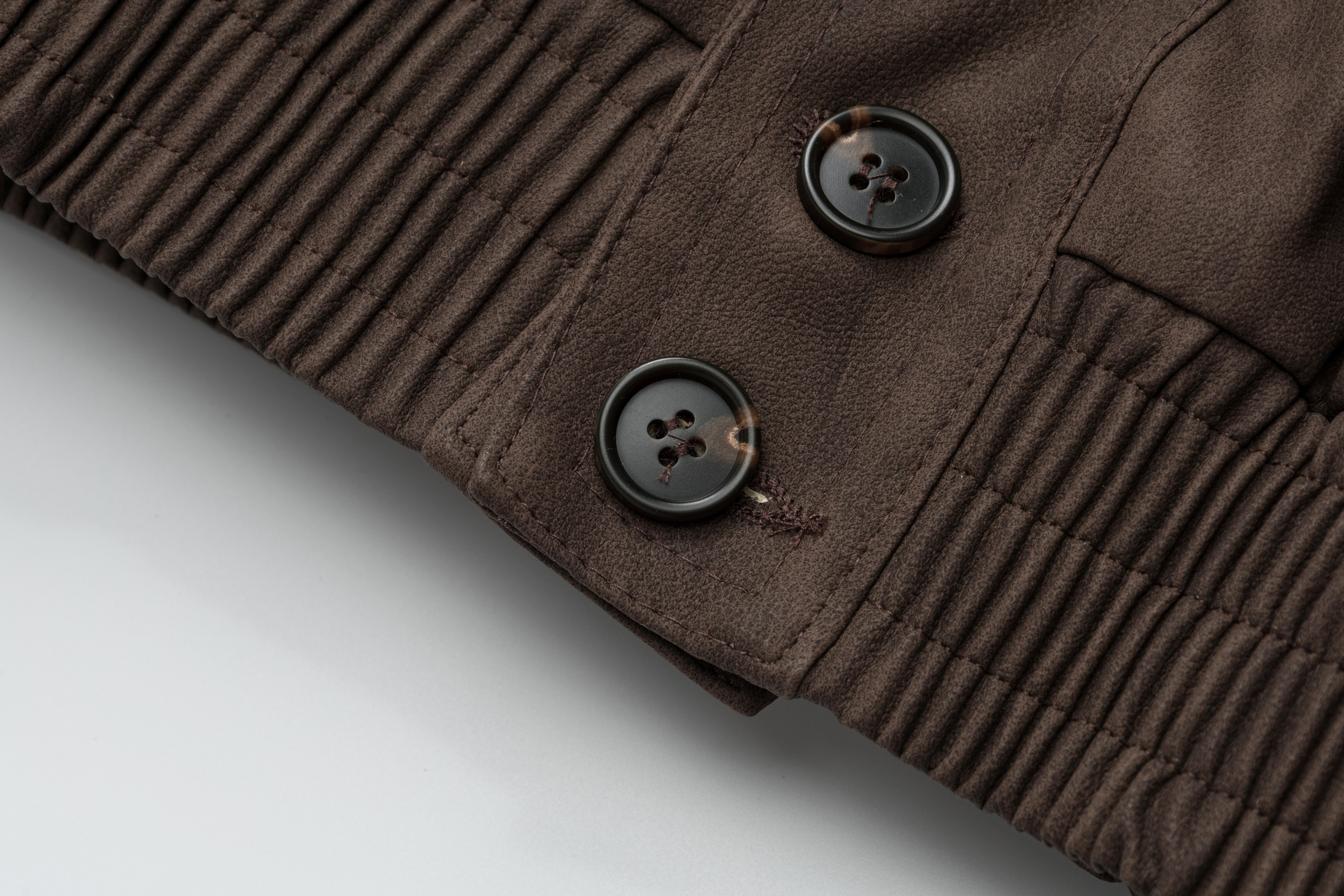3-6-5.shop Fur-Collar Studded PU Jacket