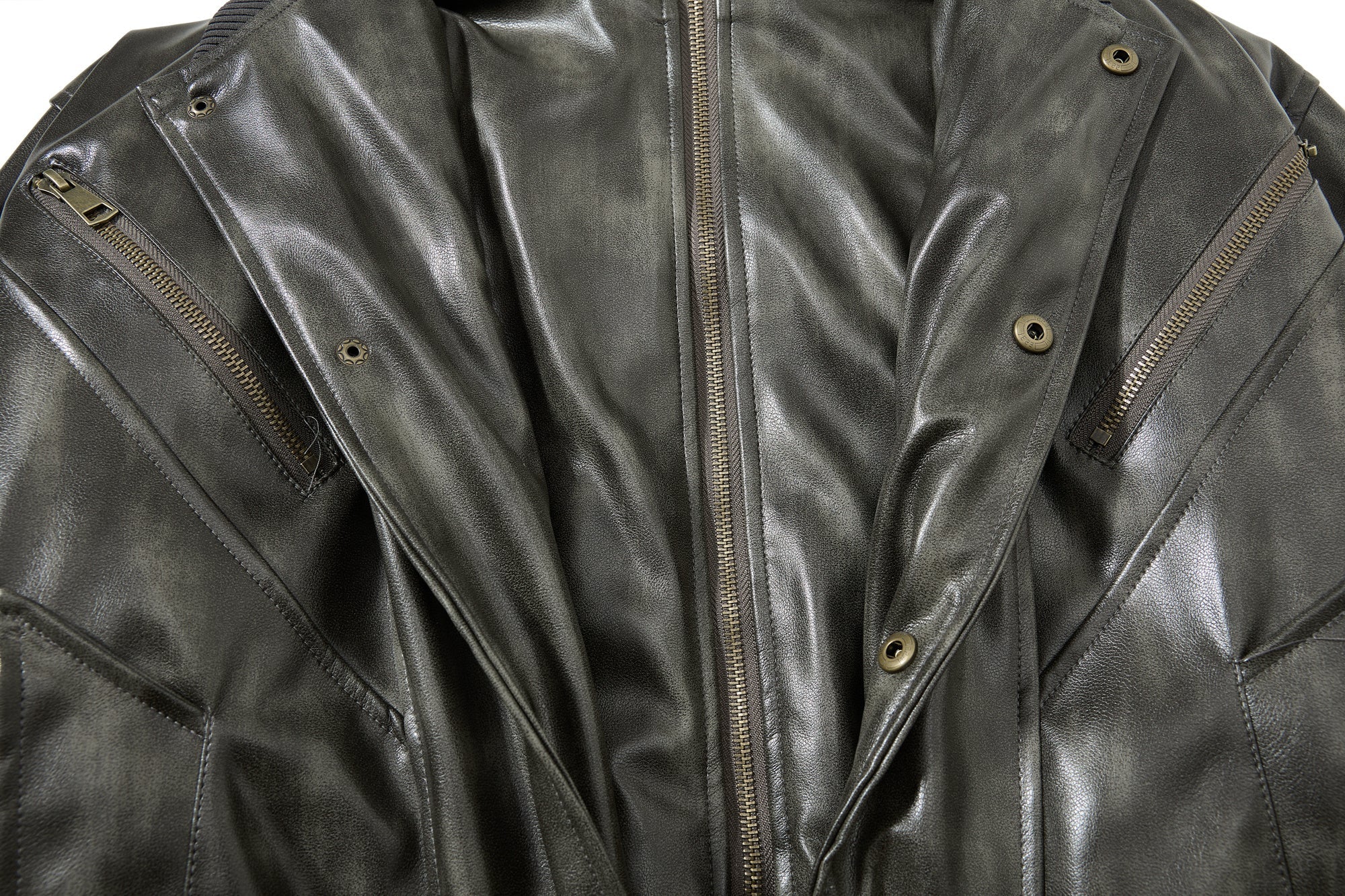 3-6-5.shop Faux Leather Bomber Jacket
