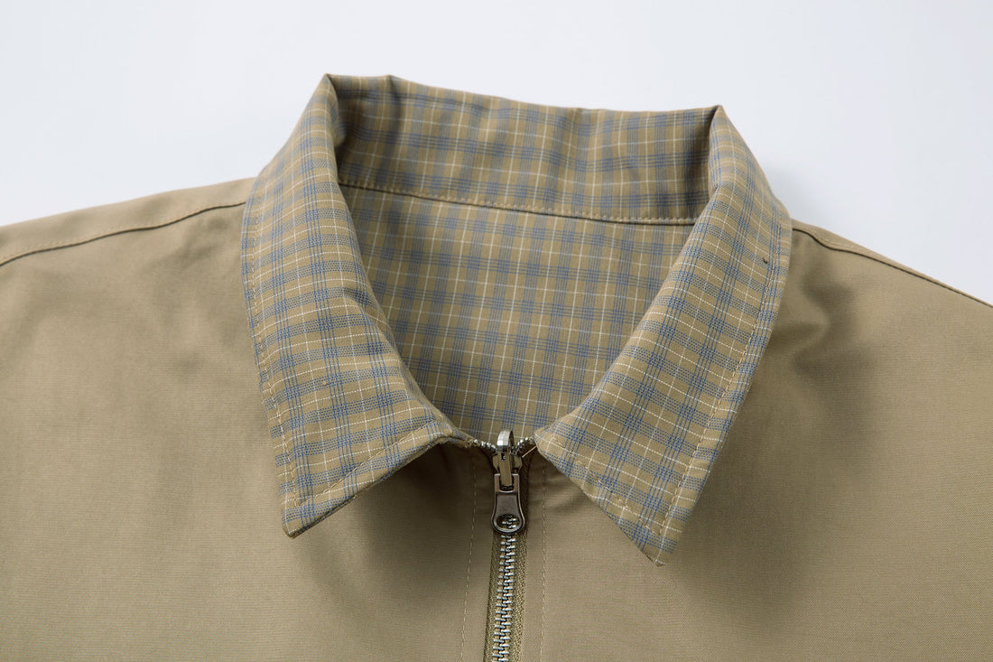 3-6-5.shop Reversible Check Panel Jacket