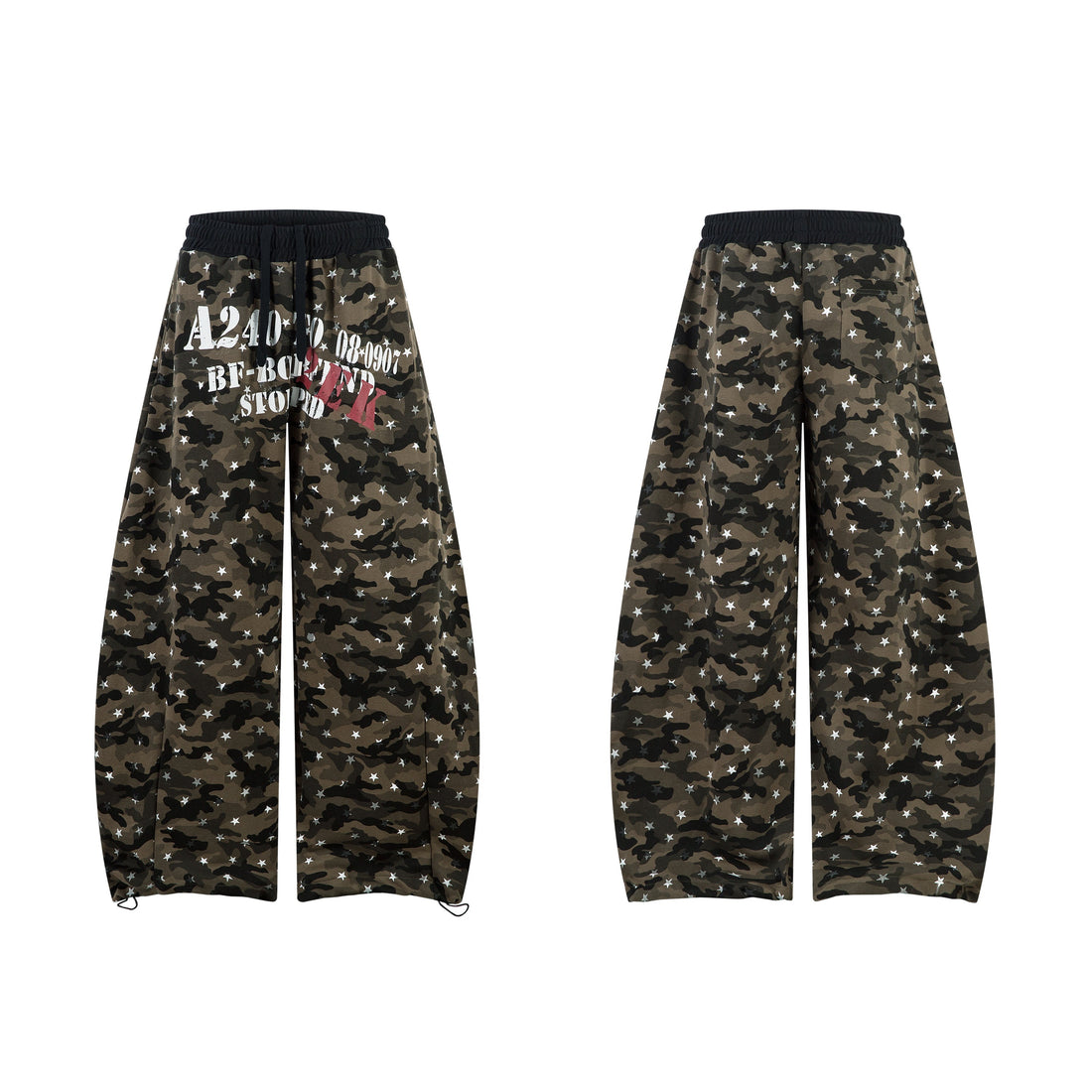 3-6-5.shop Star Camo Wide-Leg Sweatpants