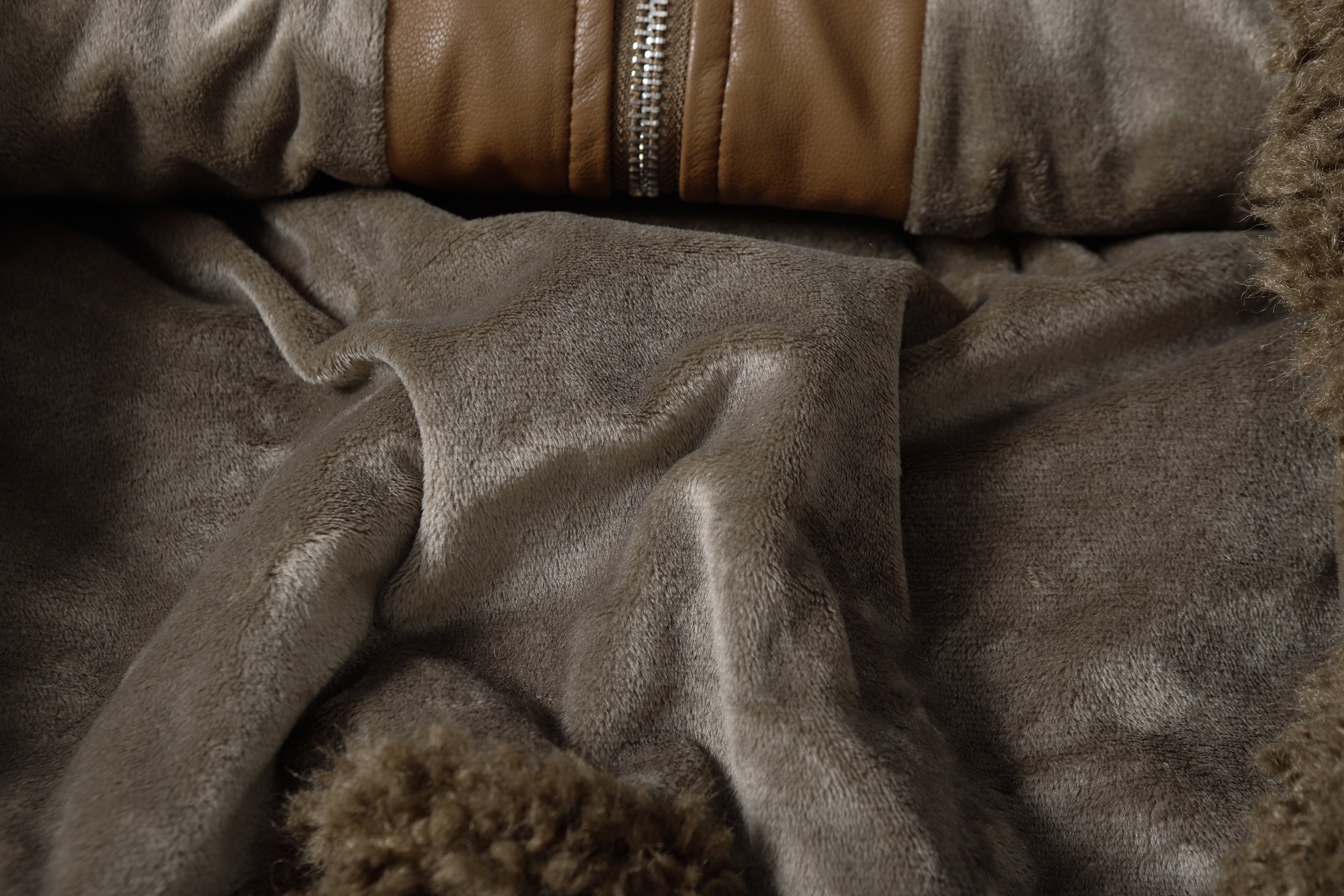 3-6-5.shop Faux Leather Patchwork Sherpa Jacket  Omirad