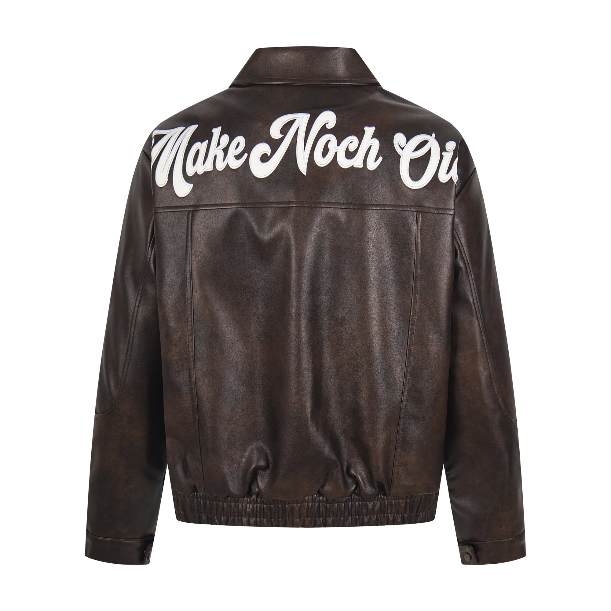 3-6-5.shop Vintage Lettering PU Jacket