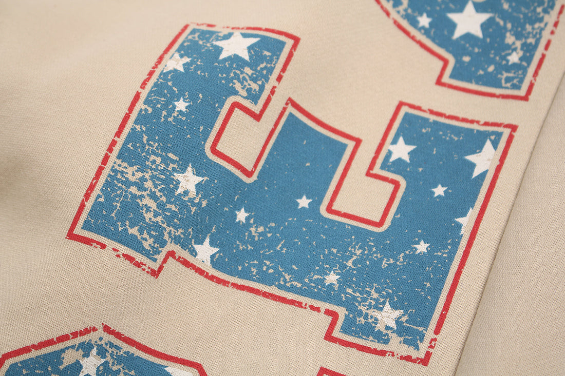 3-6-5.shop Fleece-Lined Retro Letter Wide-Leg Sweatpants