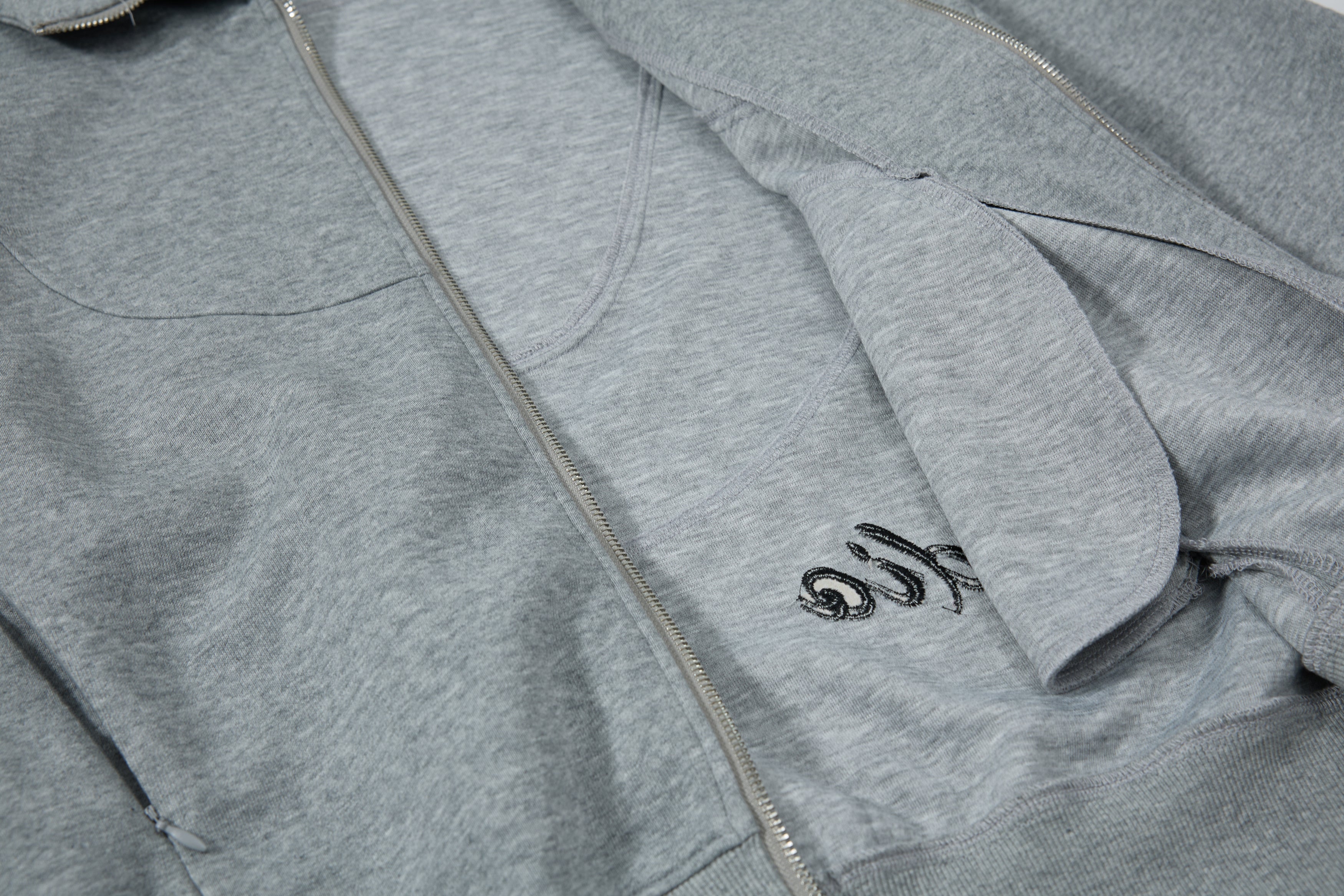 3-6-5.shop Curved Panel Full-Zip Hoodie