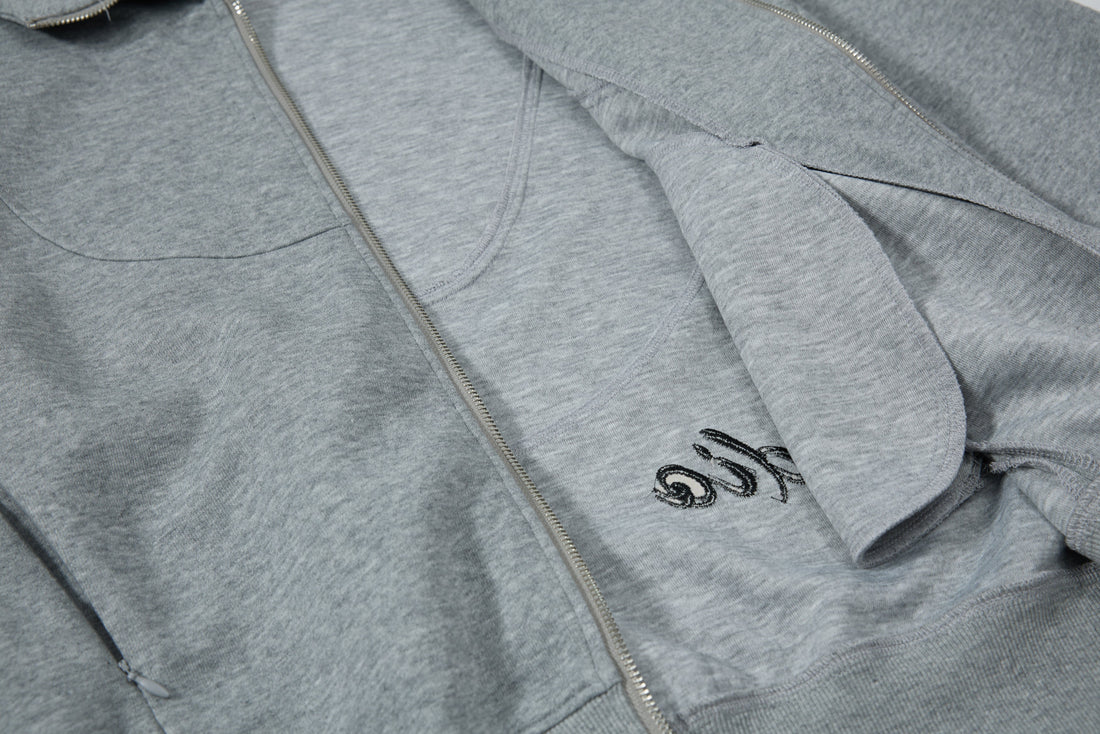 3-6-5.shop Curved Panel Full-Zip Hoodie