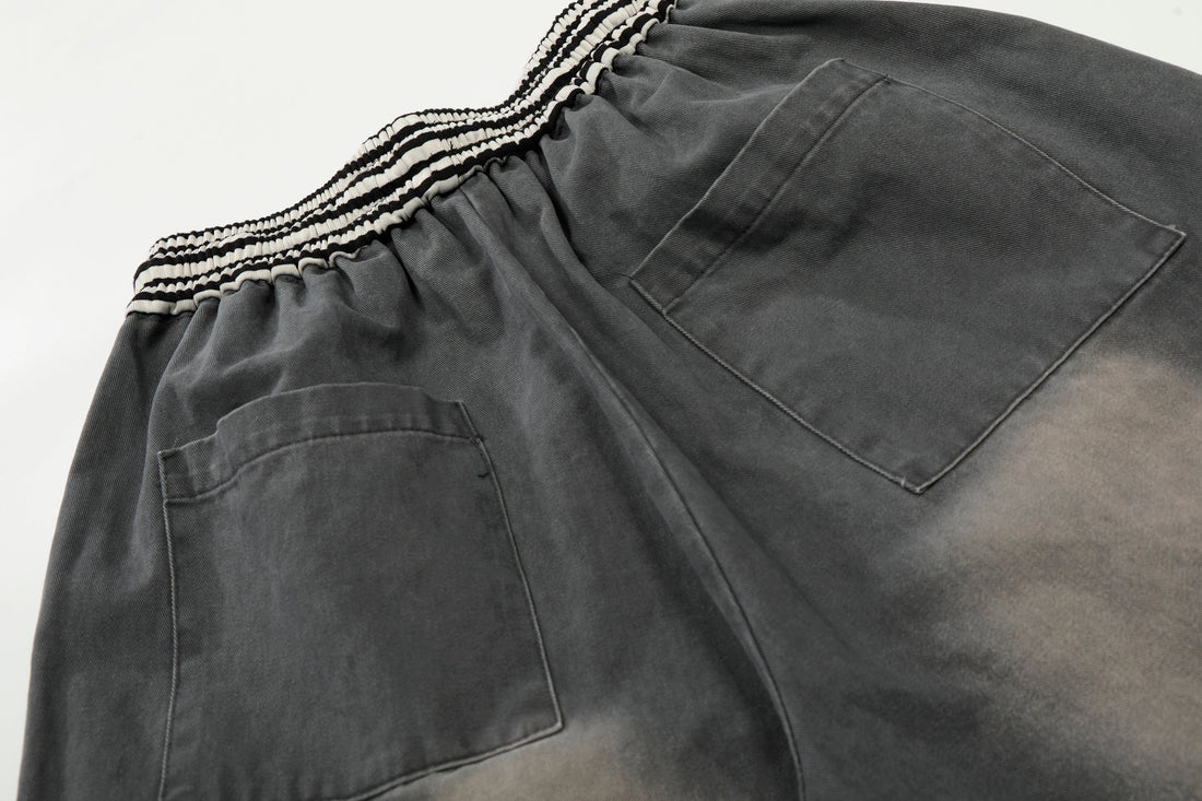 3-6-5.shop Washed Cargo Wide-Leg Pants