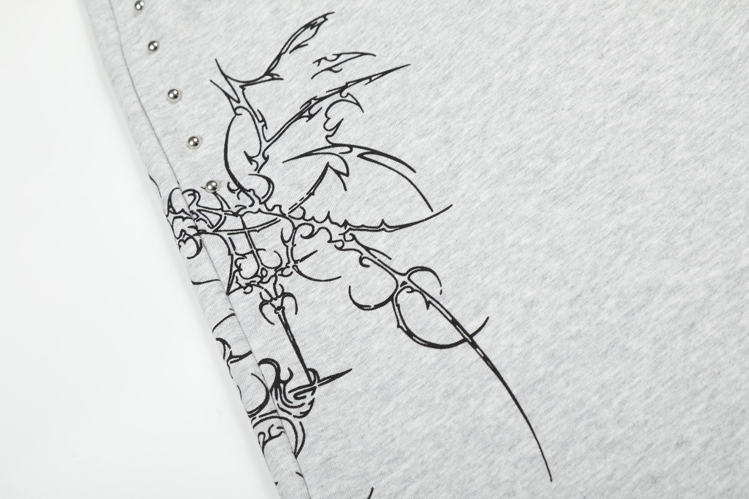 3-6-5.shop Gothic Line Graphic Wide-Leg Sweatpants