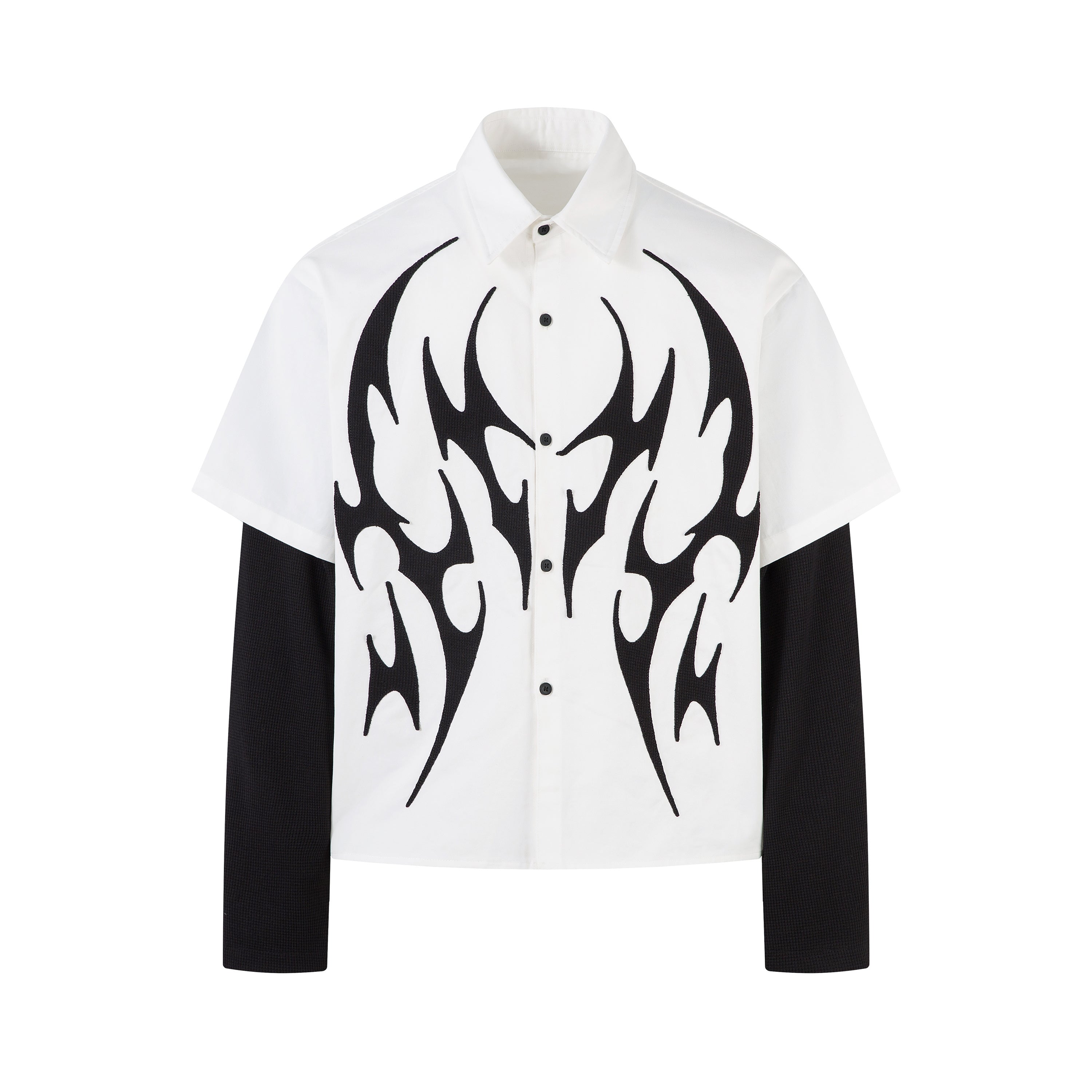 3-6-5.shop Tribal Flame Layered Shirt