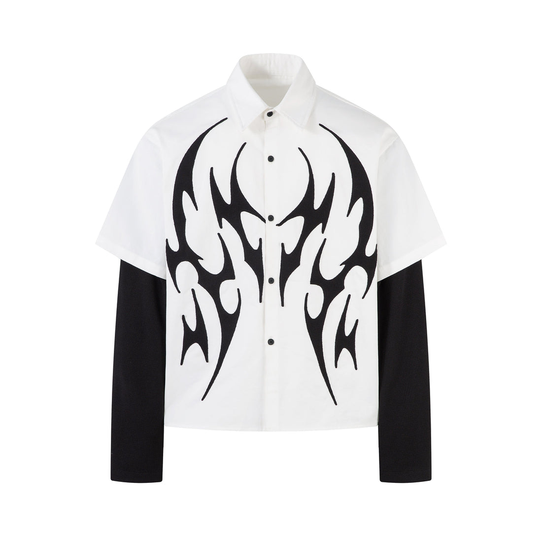 3-6-5.shop Tribal Flame Layered Shirt