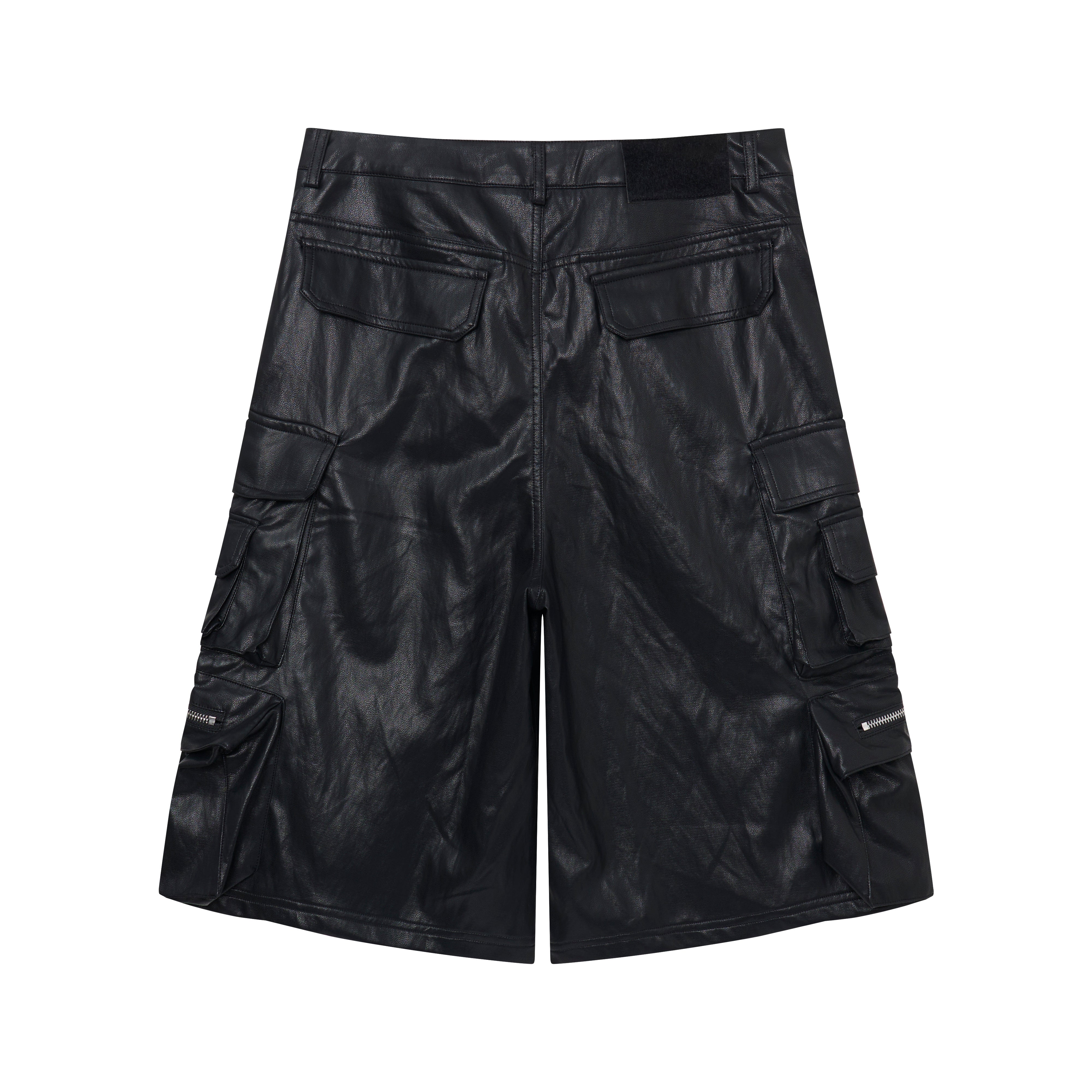 3-6-5.shop Leather Utility Cargo Shorts