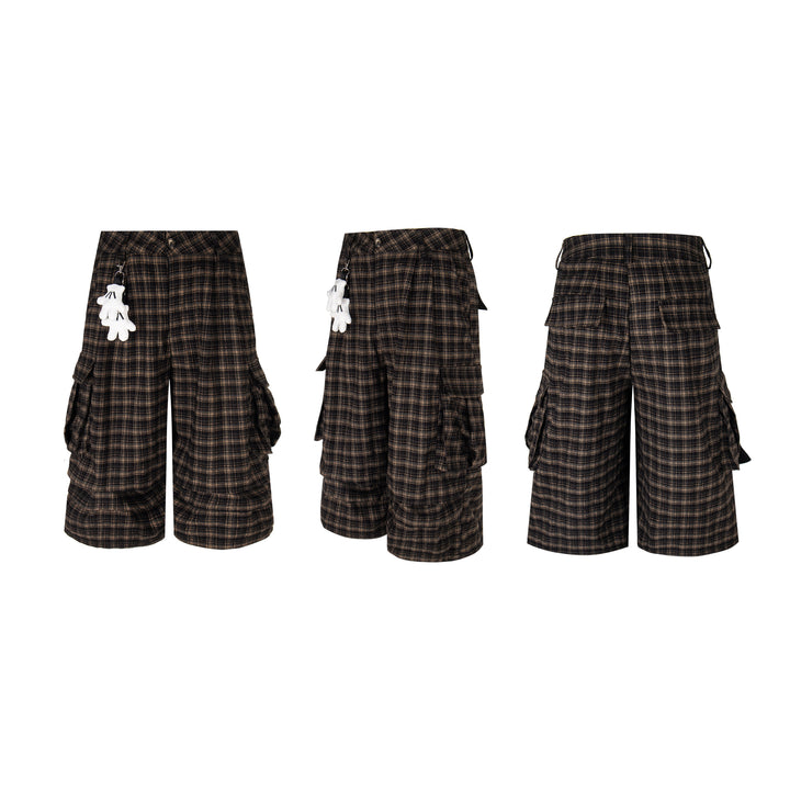 3-6-5.shop Plaid Cargo Shorts