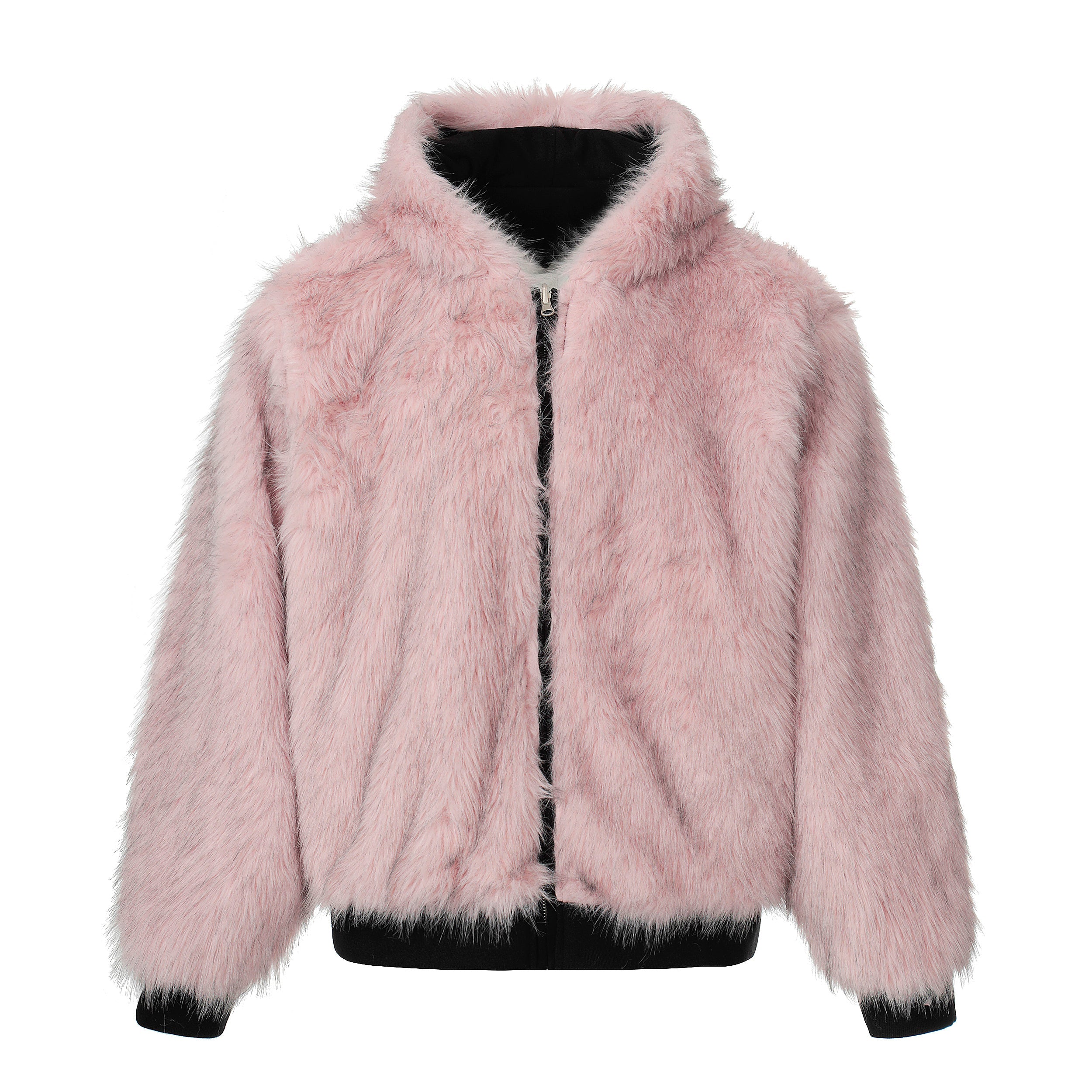 3-6-5.shop Reversible Faux Suede Fur Hooded Jacket