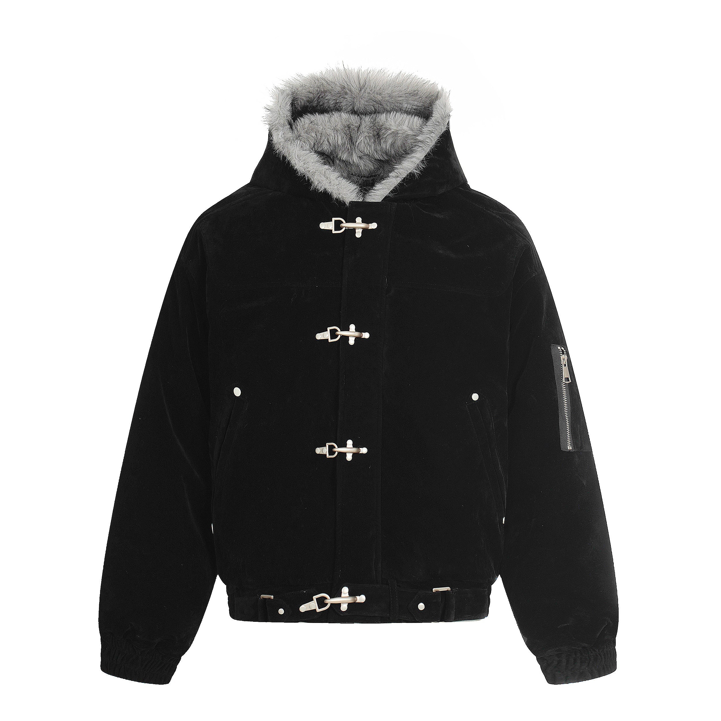 3-6-5.shop Faux Suede Fur-Lined Jacket