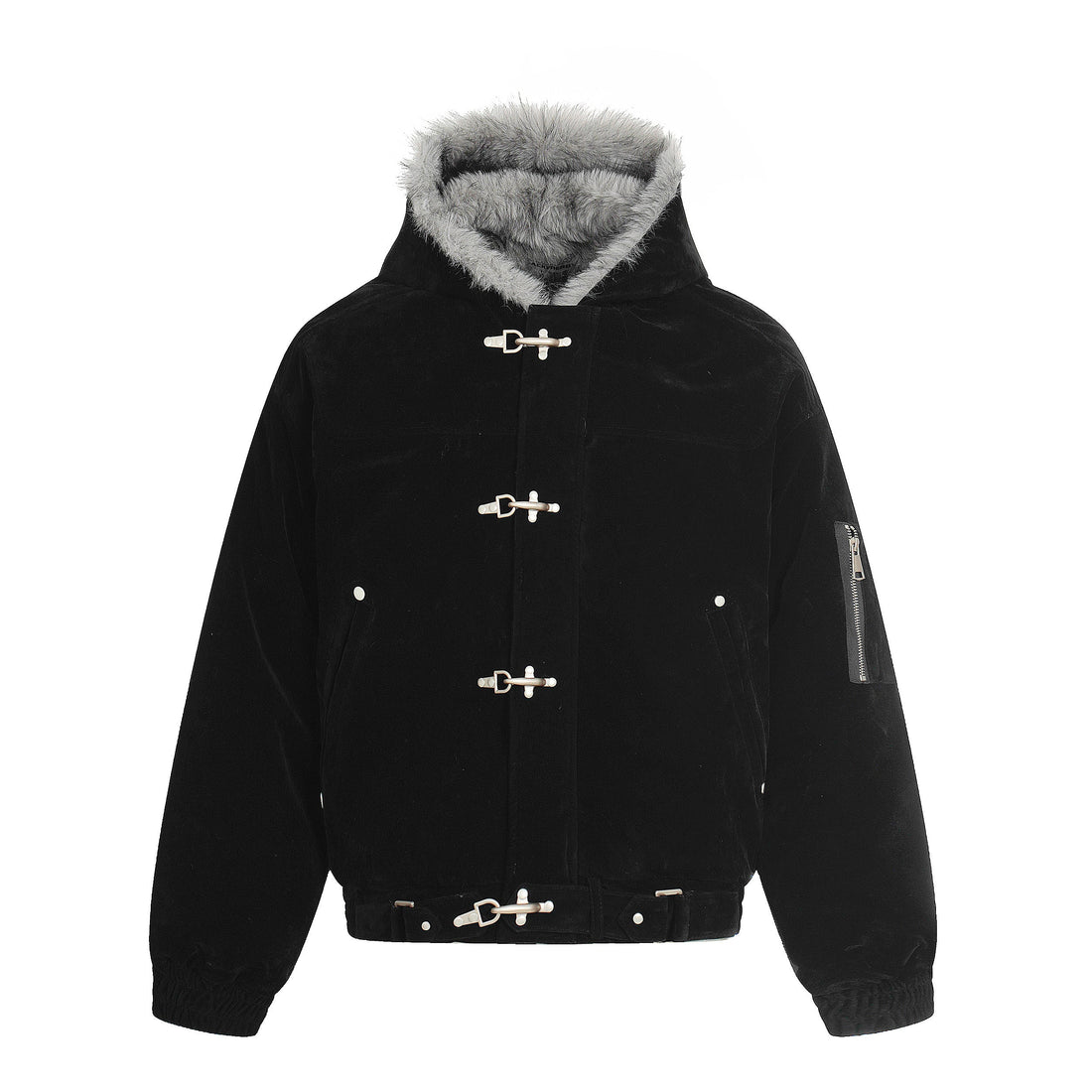 3-6-5.shop Faux Suede Fur-Lined Jacket