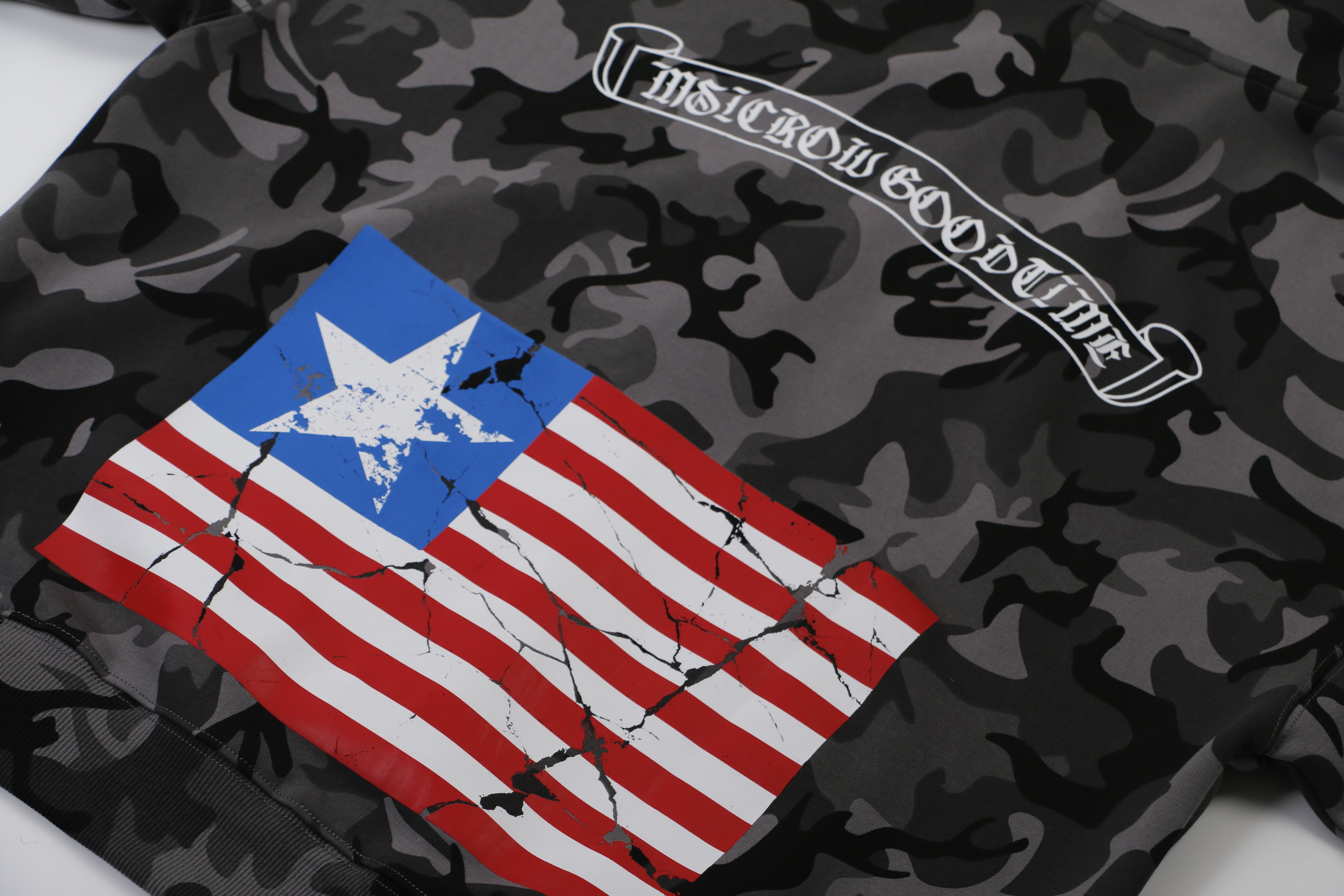 3-6-5.shop Camo Flag Zip-Up Hoodie