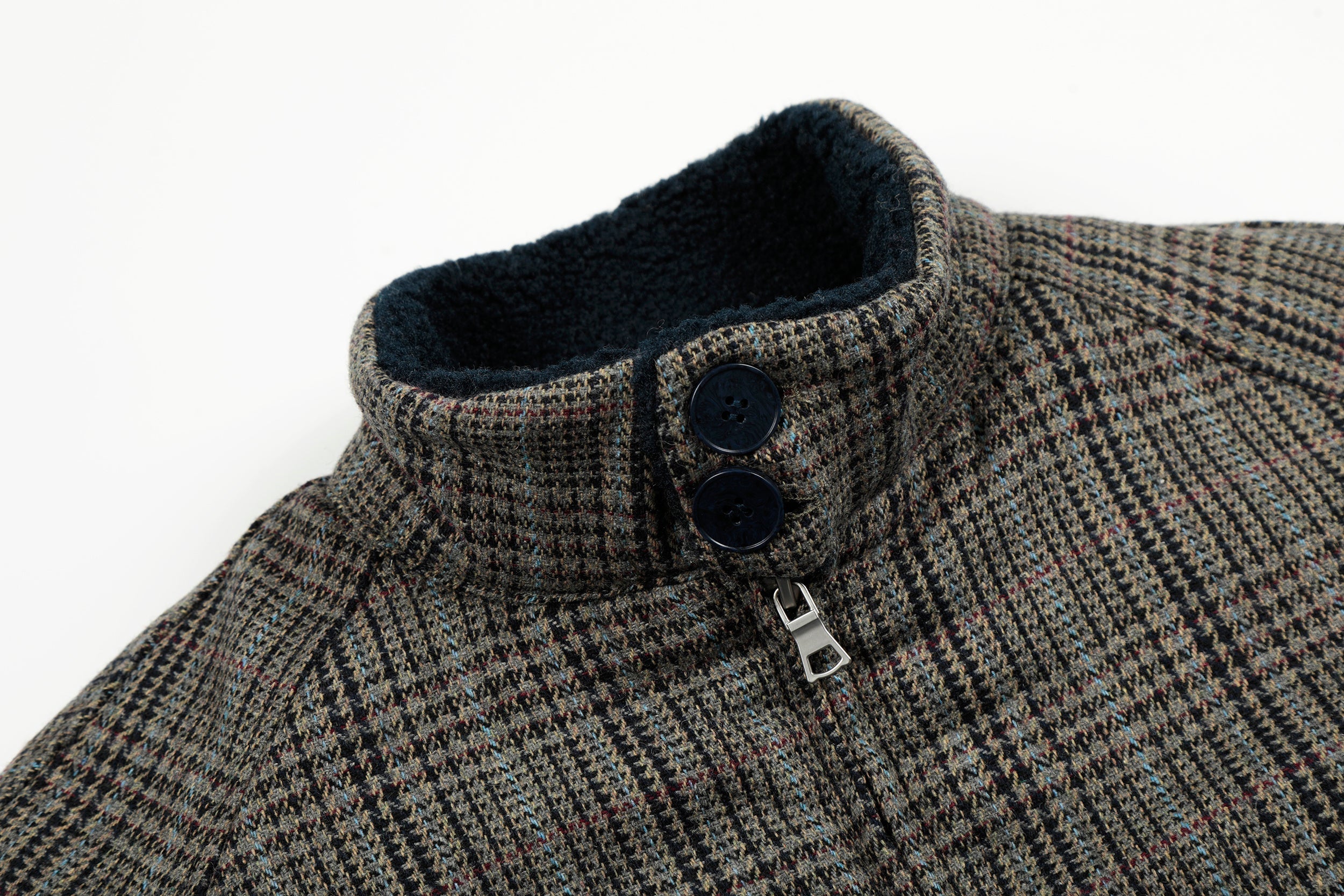 3-6-5.shop Vintage Check Wool Blend Bomber Jacket