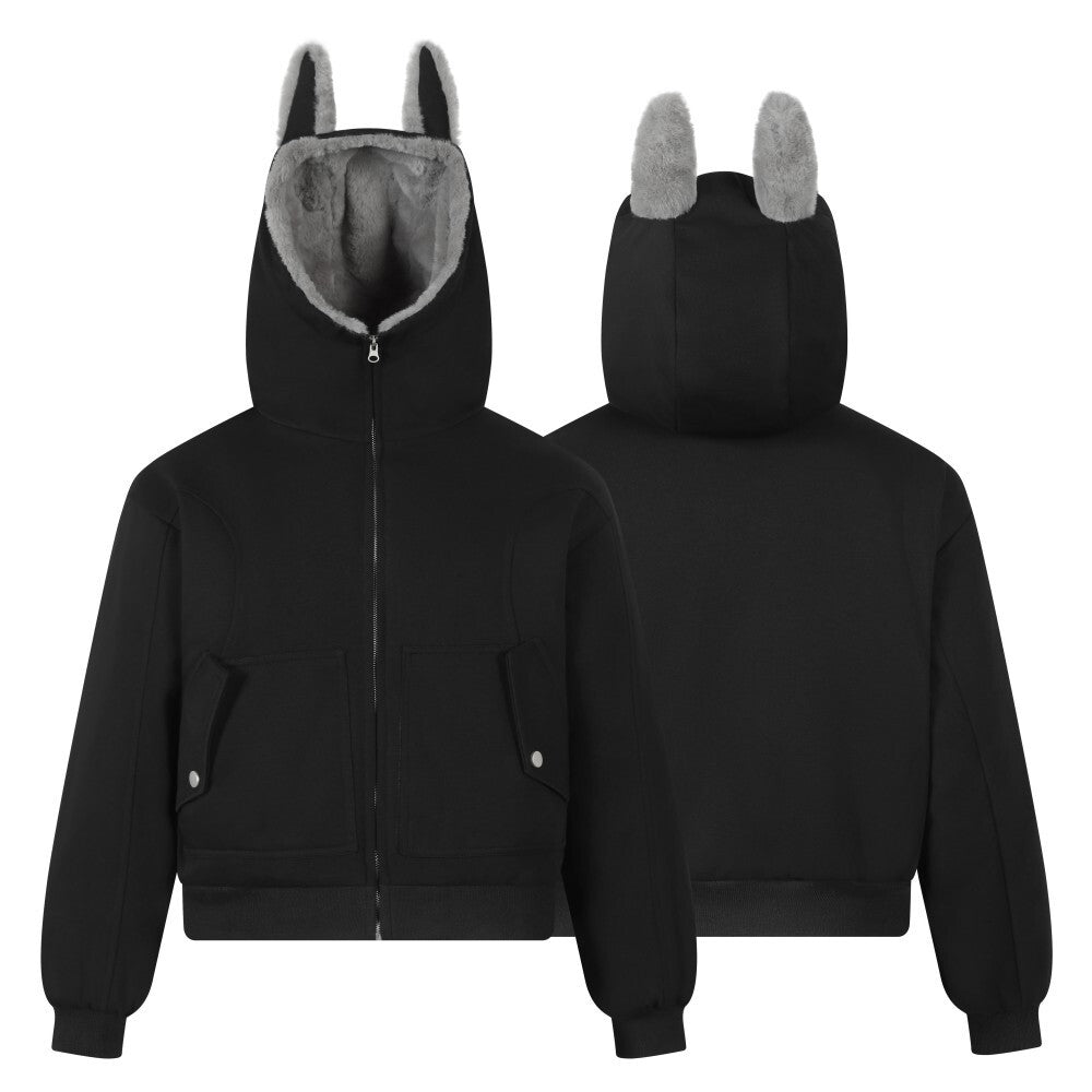 3-6-5.shop Bunny Ear Sherpa Hoodie Jacket