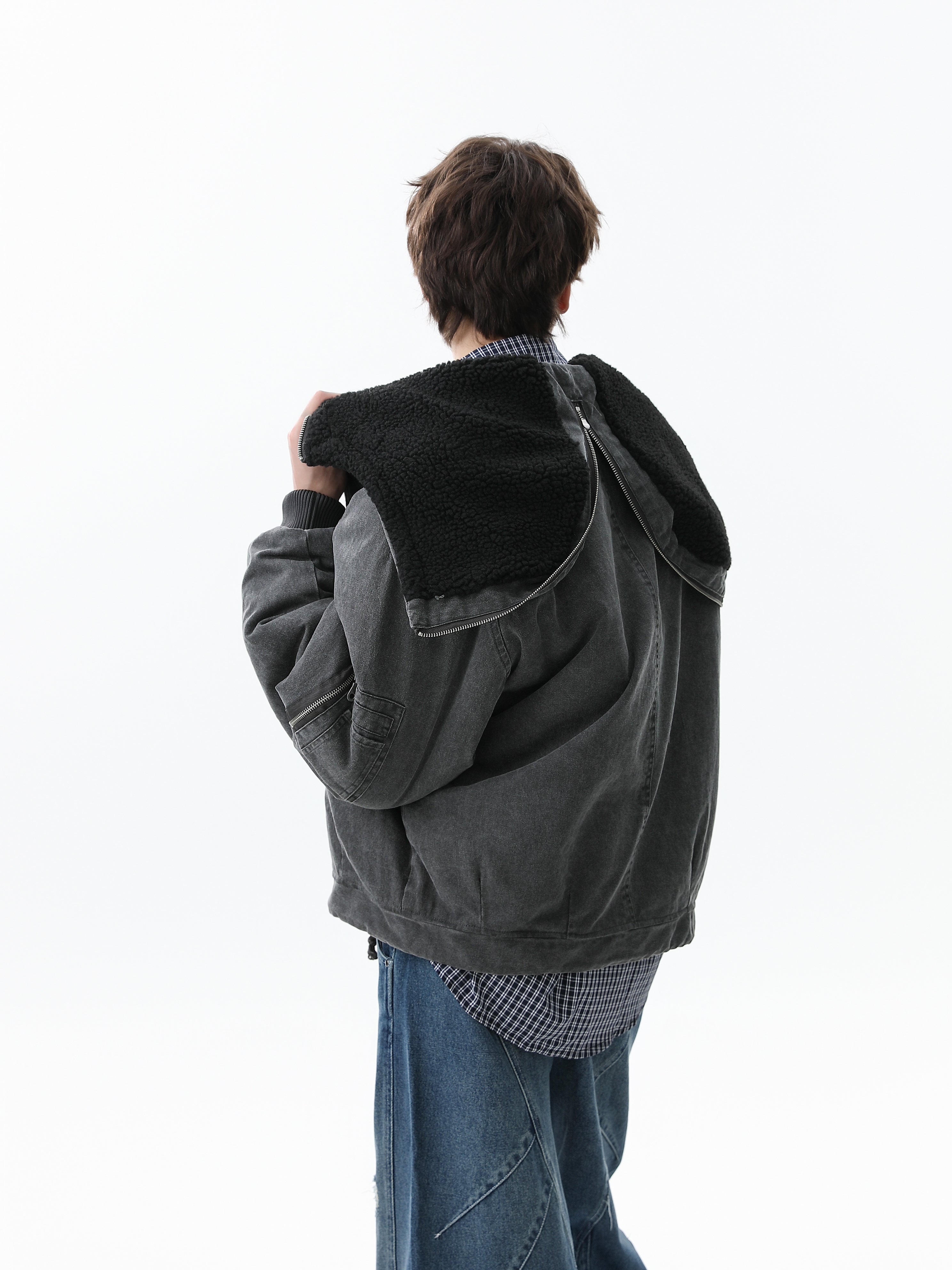 3-6-5.shop Washed Utility Hooded Jacket