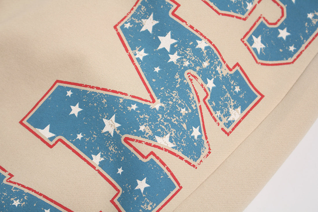 3-6-5.shop Fleece-Lined Retro Letter Wide-Leg Sweatpants