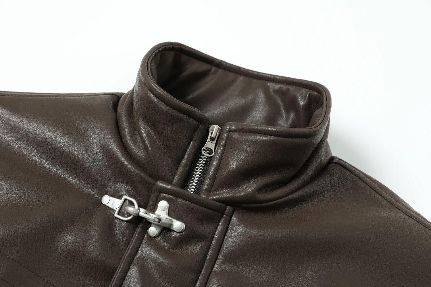 3-6-5.shop Fireman-Clasp PU Jacket