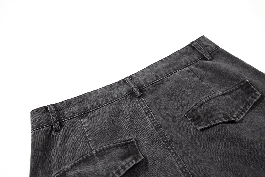 3-6-5.shop Washed Wide-Leg Cargo Pants