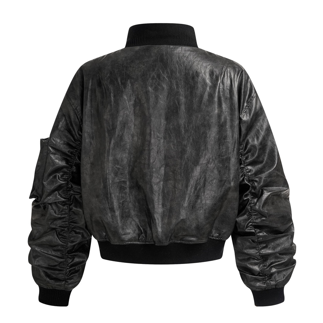 3-6-5.shop Vintage PU Bomber Jacket