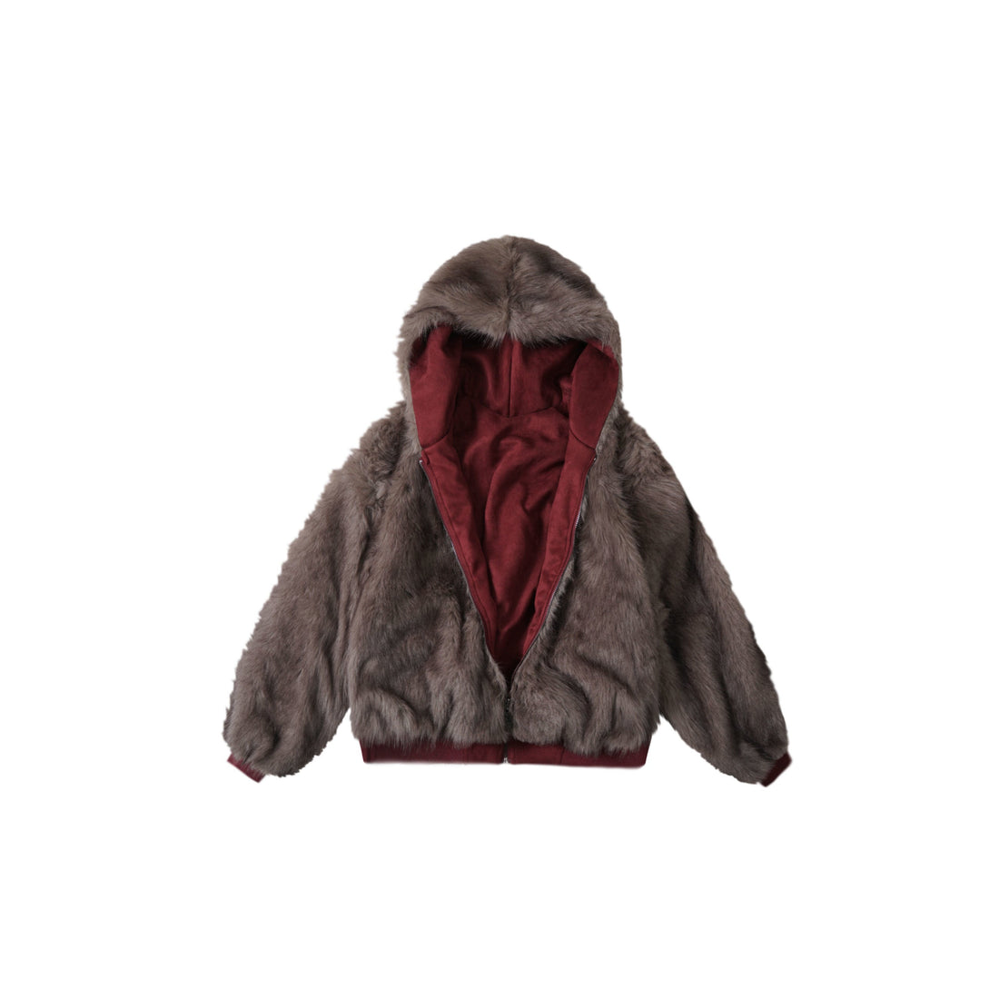 3-6-5.shop Reversible Faux Fur Hooded Jacket