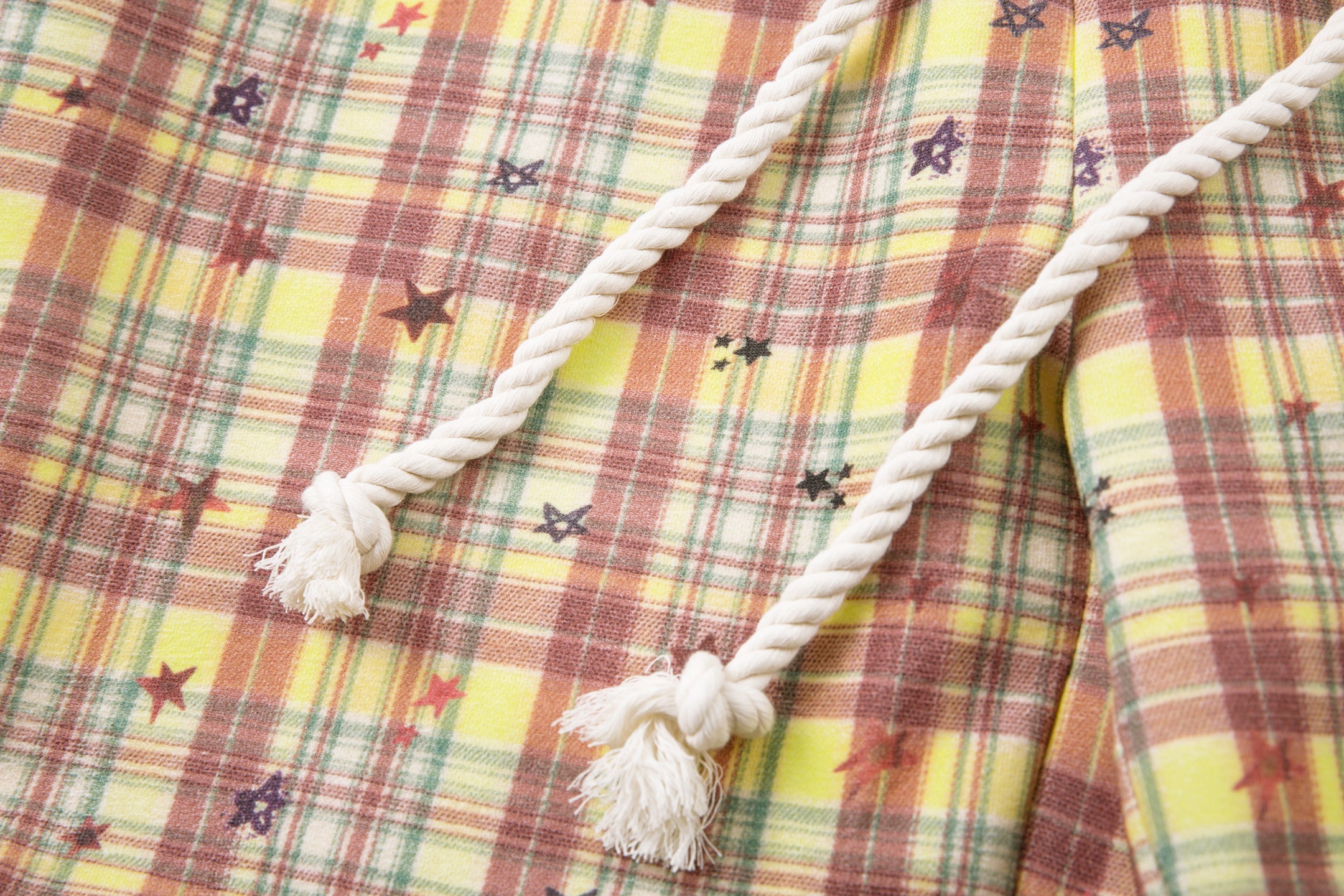 3-6-5.shop Yellow Plaid Bear Charm Pants