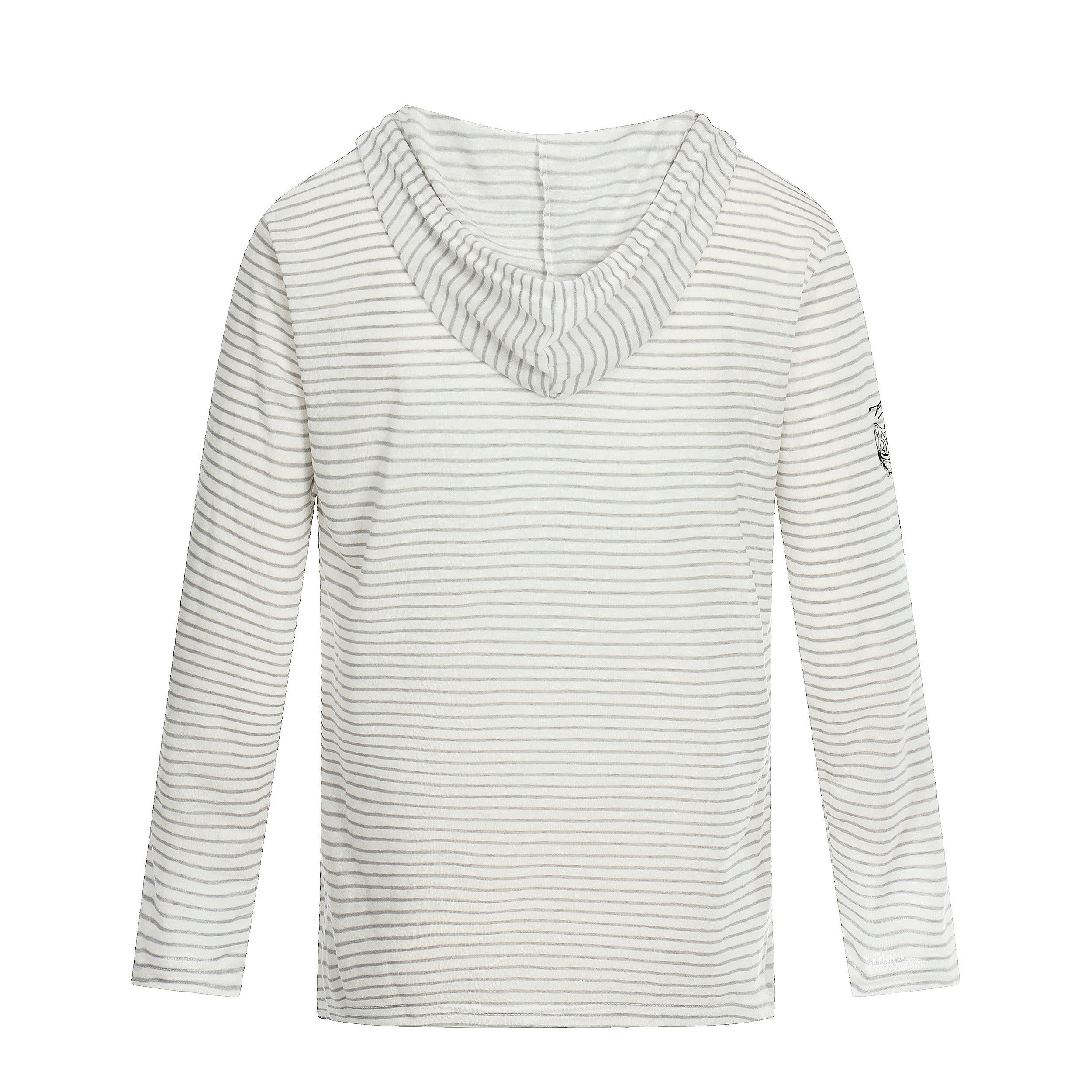 3-6-5.shop Striped Graphic Hooded Long Sleeve Tee