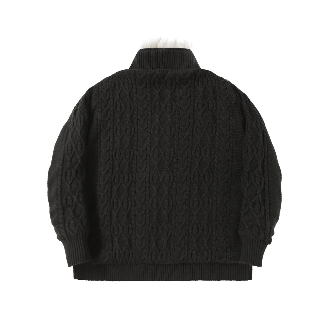 3-6-5.shop Fleece-Lined Cable Knit Jacket