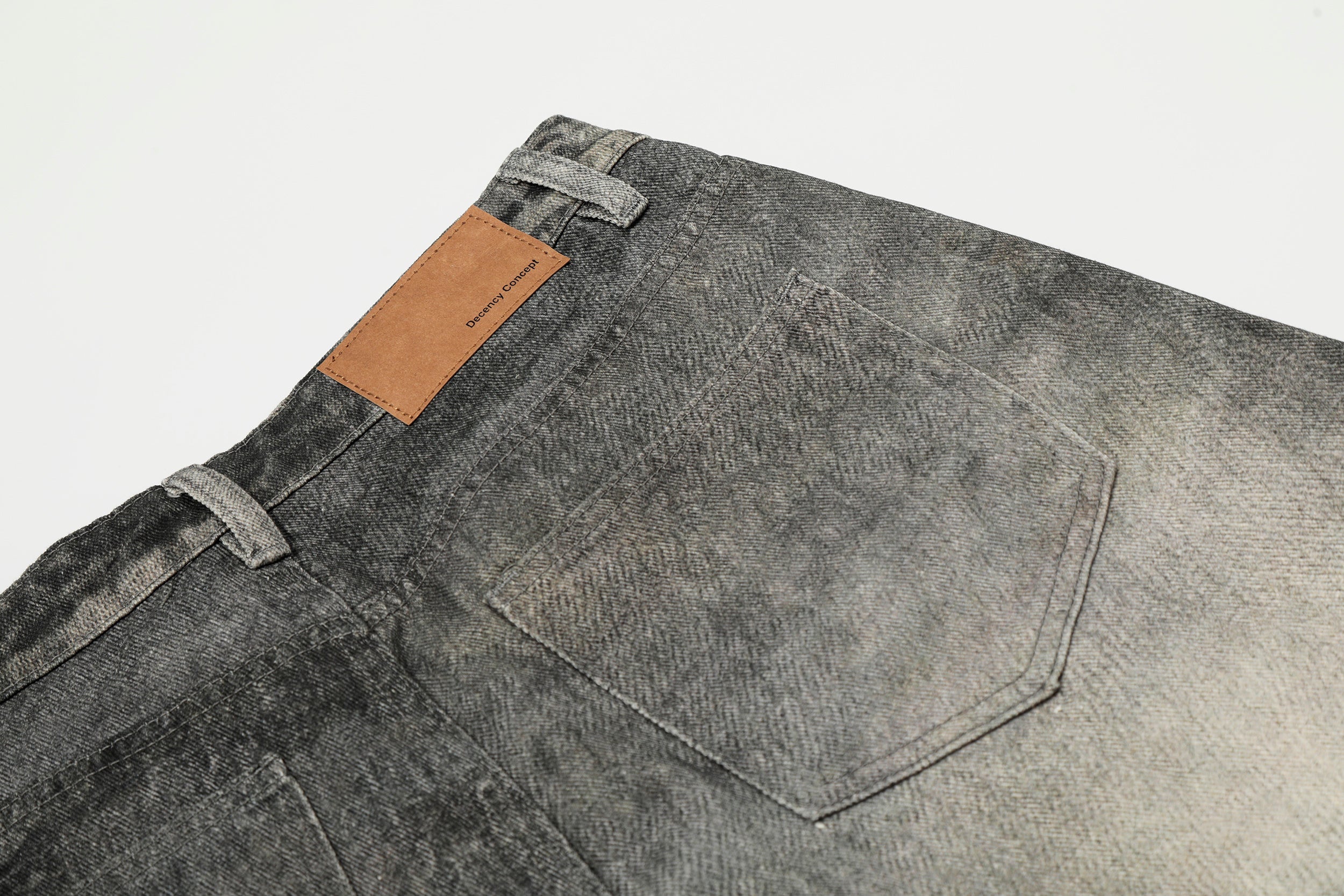 3-6-5.shop Washed Curved Denim Pants
