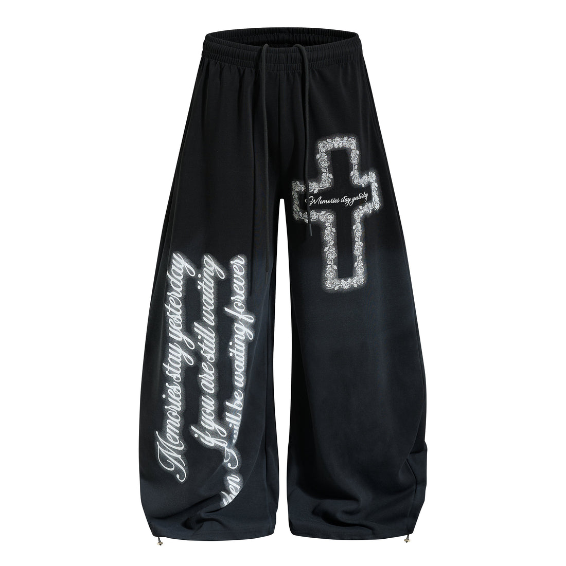 3-6-5.shop Cross Script Wide-Leg Sweatpants