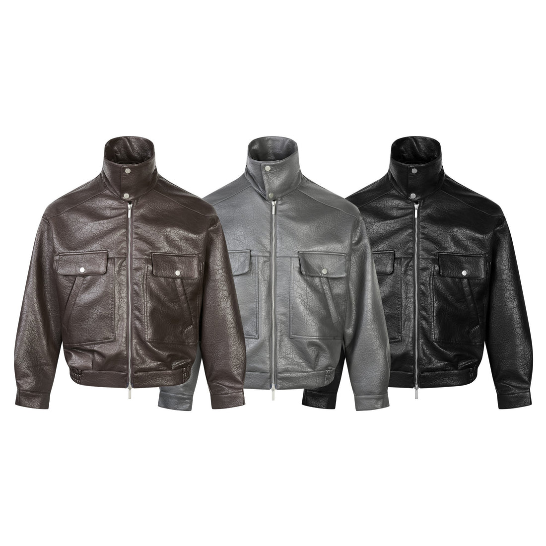 3-6-5.shop Classic Utility PU Jacket