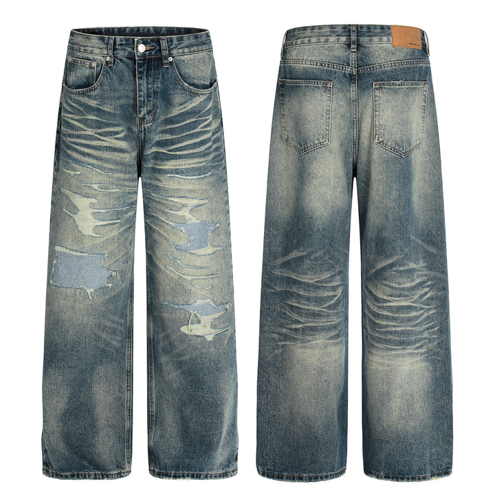 3-6-5.shop Vintage Washed Distressed Jeans*