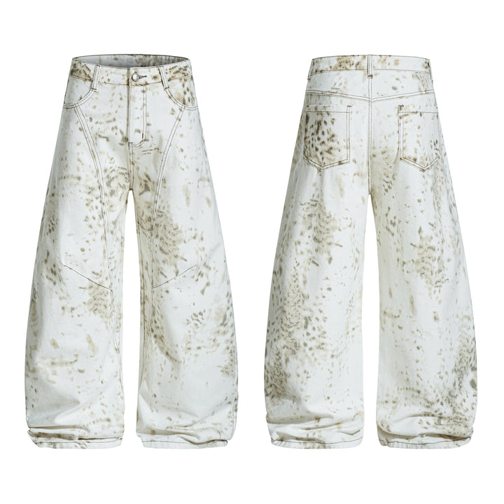 3-6-5.shop Vintage Splatter Barrel Jeans