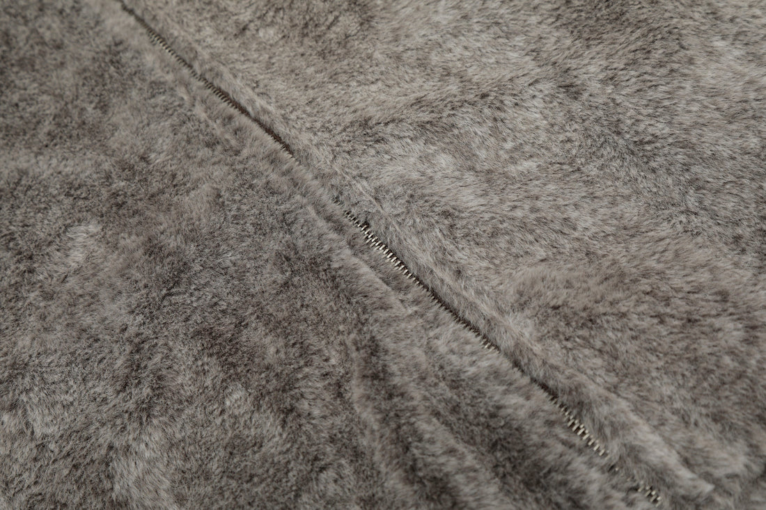 3-6-5.shop Wool Blend Fleece Hooded Bomber Jacket