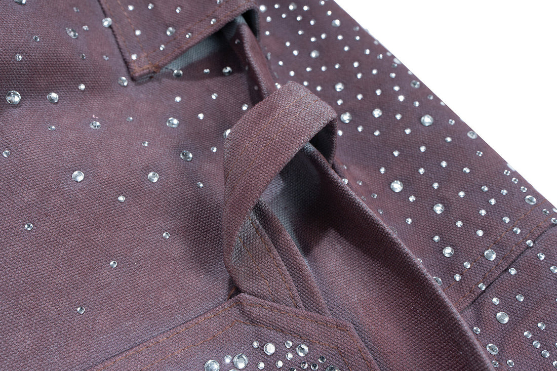 3-6-5.shop Studded Denim Shorts