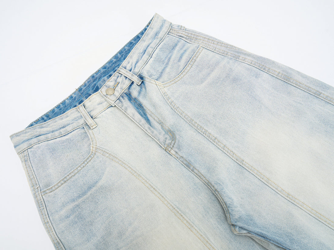 3-6-5.shop Vintage Wide-Leg Washed Jeans