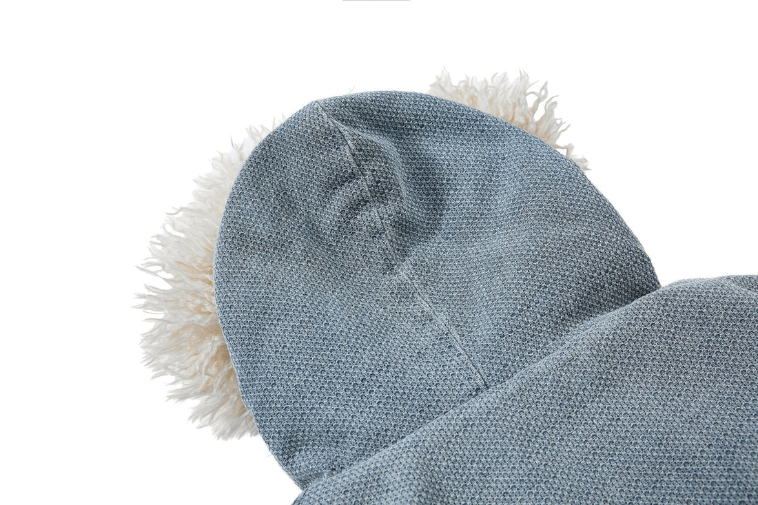 3-6-5.shop Fur-Trim Washed Hooded Jacket