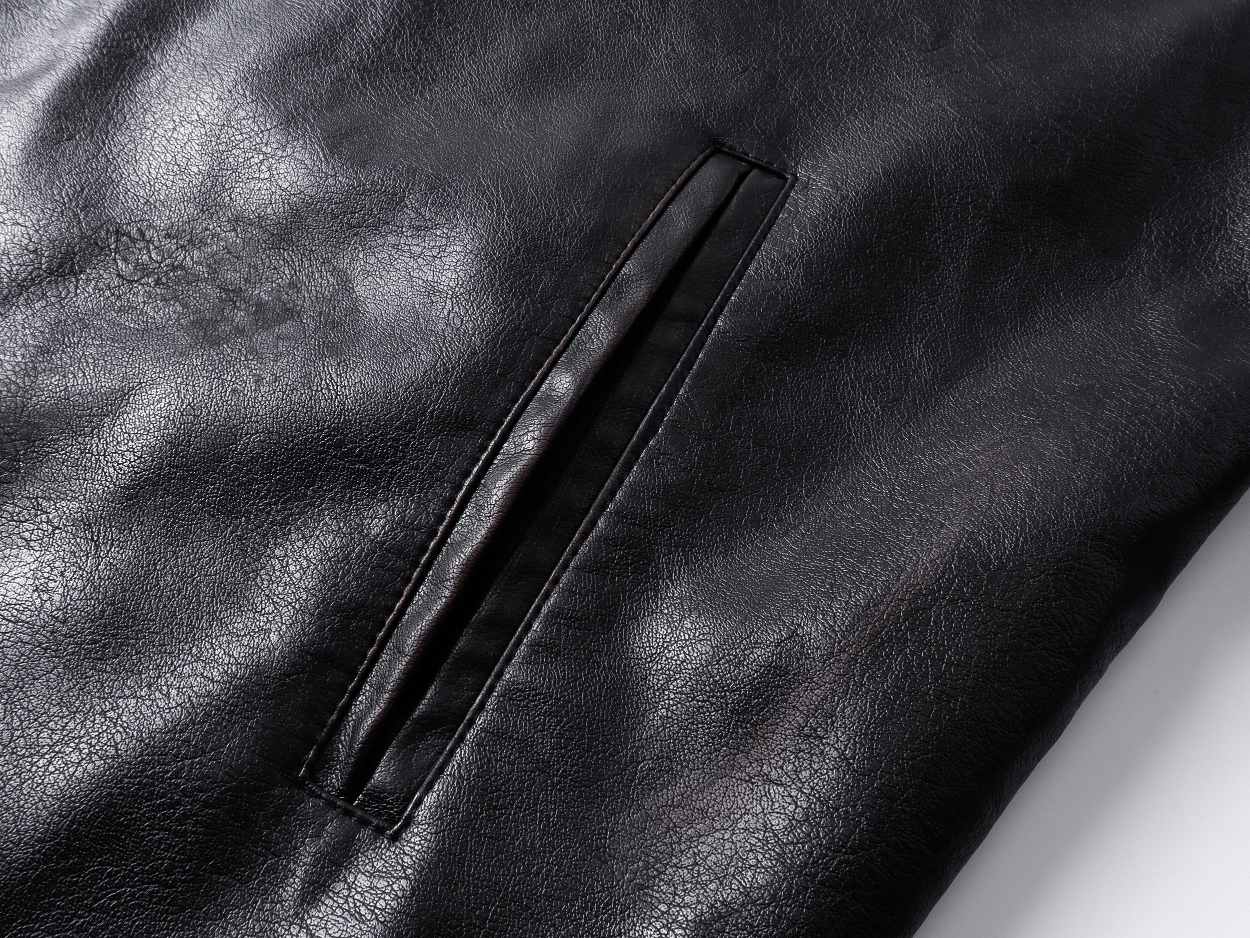 3-6-5.shop PU Leather Zip Jacket