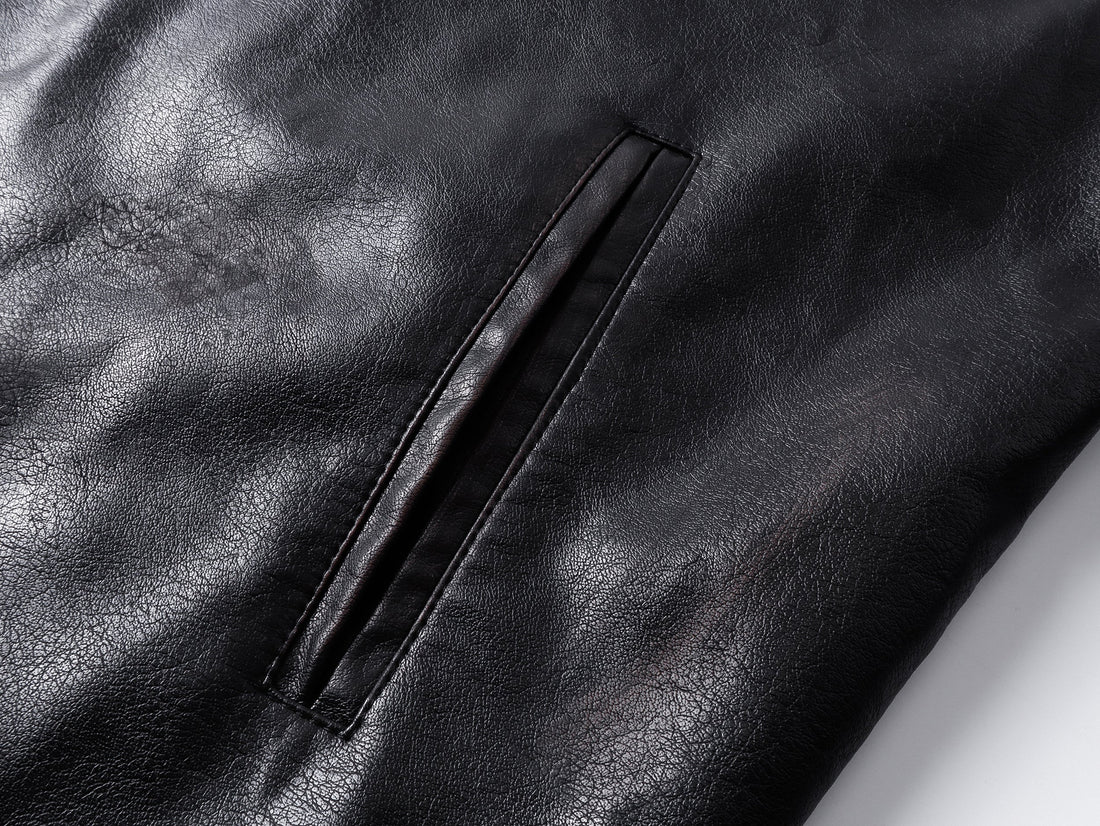 3-6-5.shop PU Leather Zip Jacket