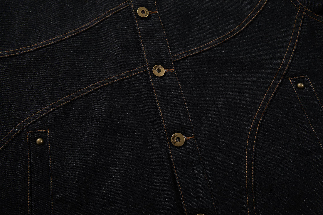 3-6-5.shop Curved Seam Denim Jacket